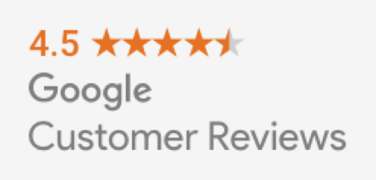 Google Customer Reviews rating of 4.5 stars